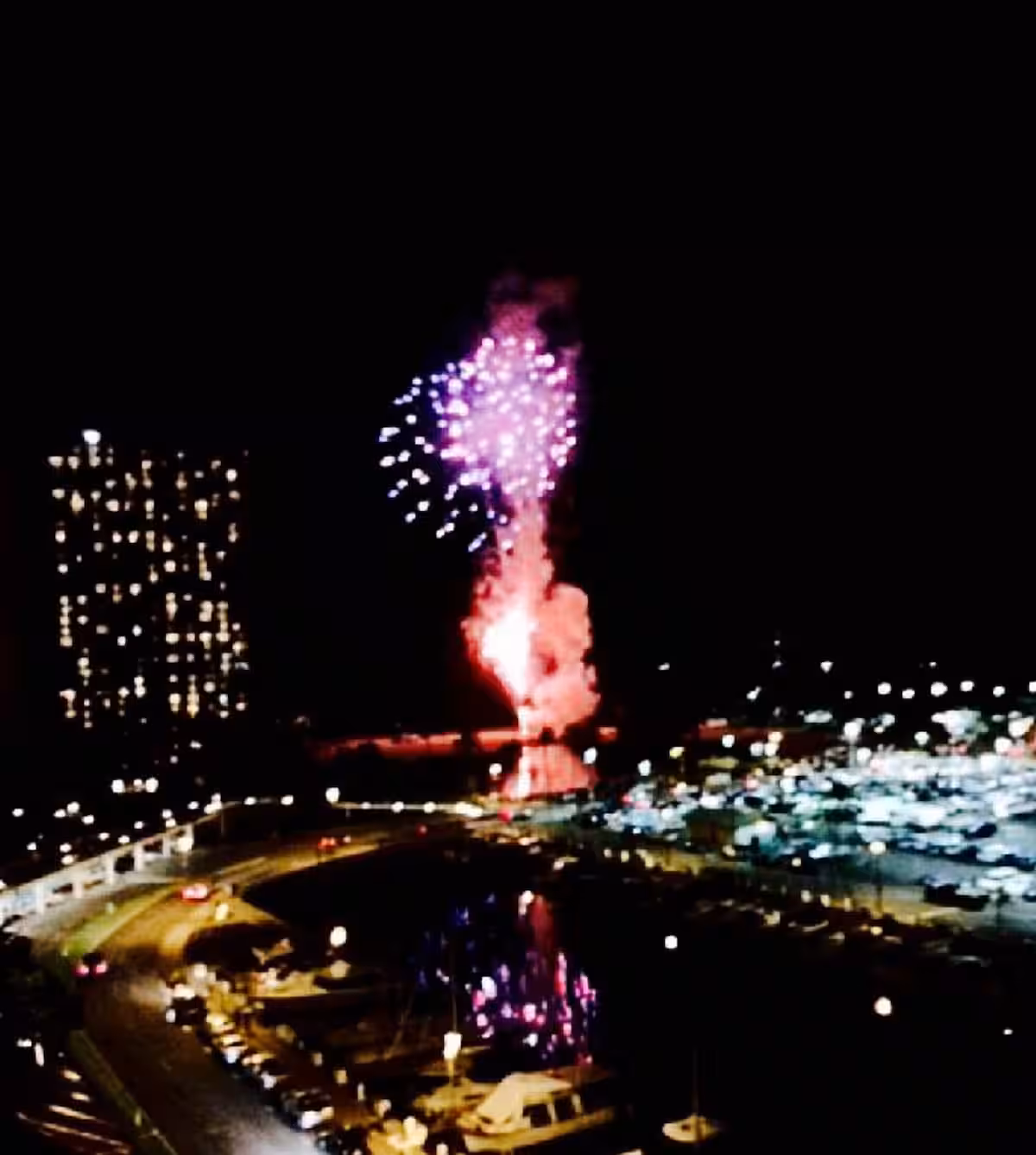 Friday night fireworks over the lagoon